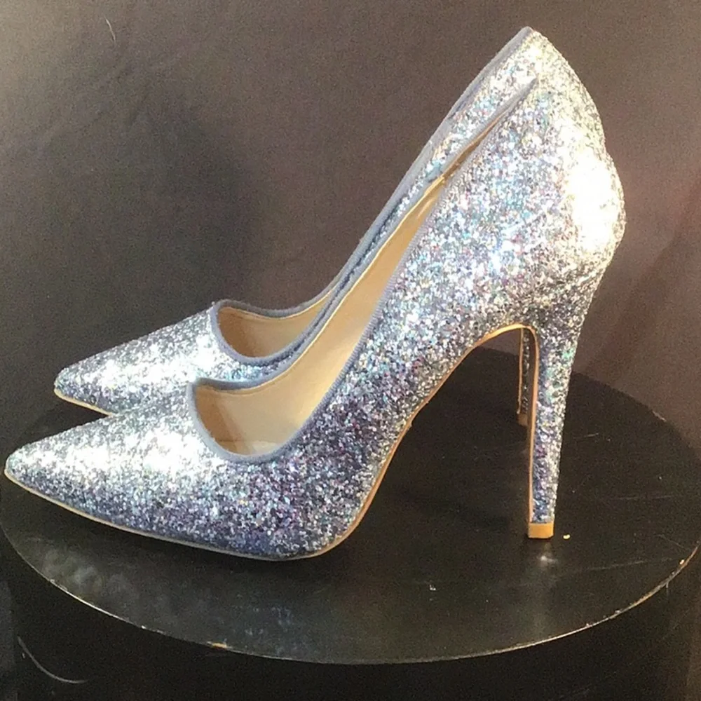 Quips Silver Glitter heels size 7 - Picture 6 of 8